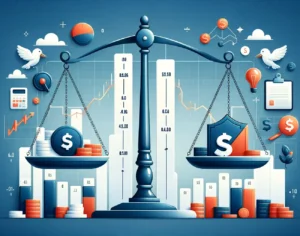 02 Create an image that visually represents the risks and benefits of investing in stocks for beginners focusing on the Brazilian market. The image shou
